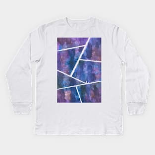 purple watercolour geometric Kids Long Sleeve T-Shirt